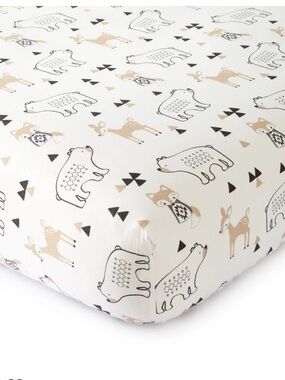 Levtex Bailey Changing Pad Cover in Cream, Taupe & Black Woodland Animals